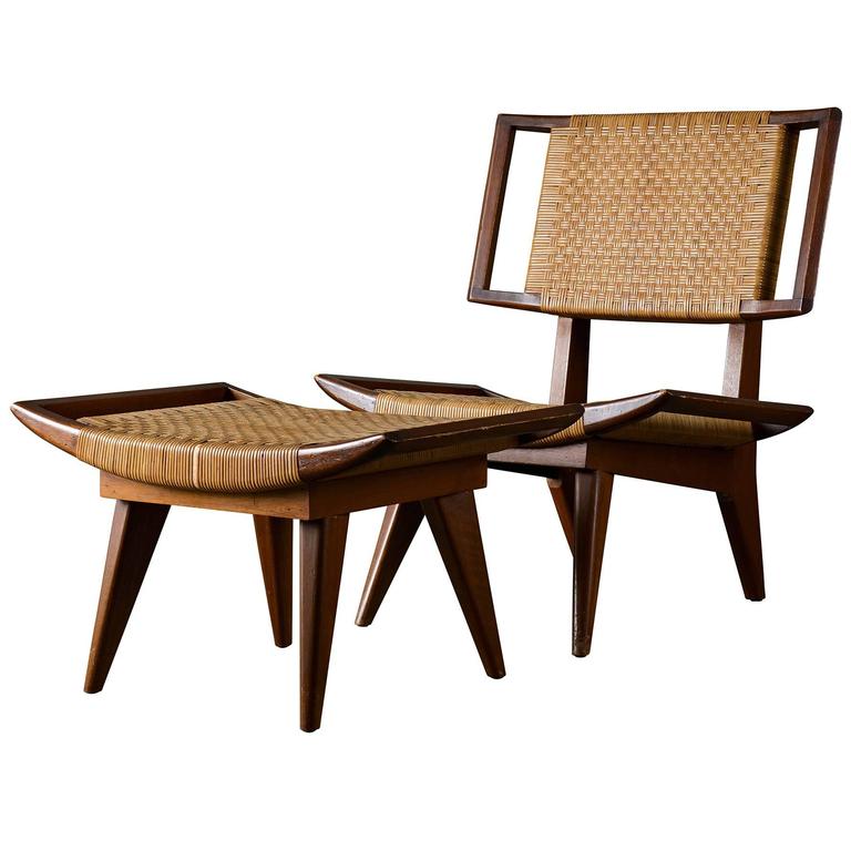 Paul Laszlo lounge chair and ottoman, 1950s, offered by JF Chen