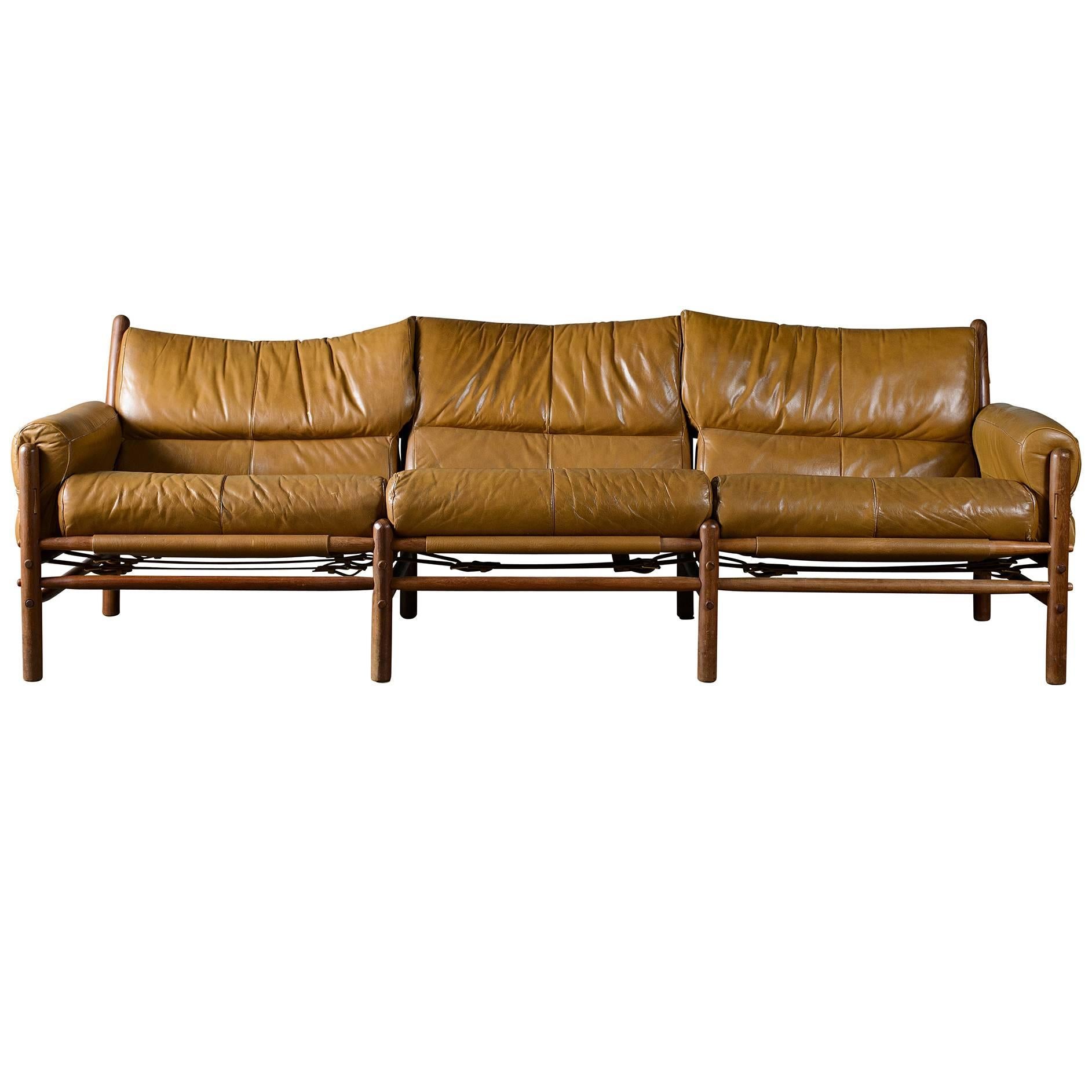 Arne Norell "Kontiki" Three-Seat Sofa