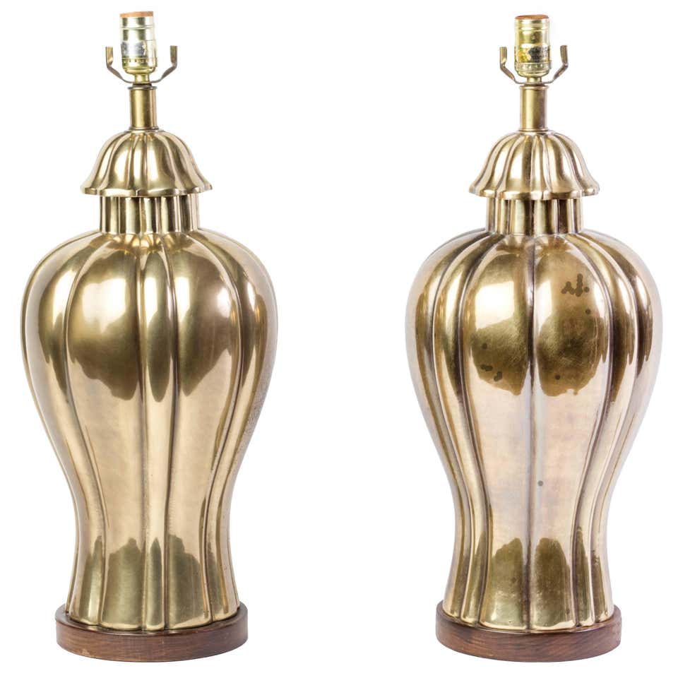 Lucite and Brass Table Lamp by Frederick Cooper For Sale at 1stDibs