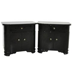 Pair of Piano Lacquer Night Stands from the Art Deco Era