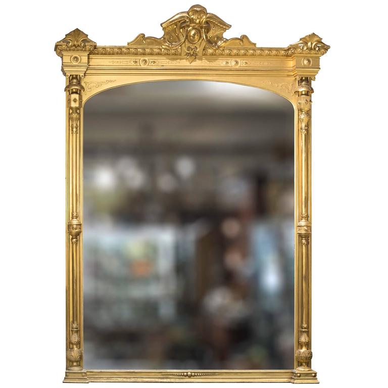 19th Century Magnificent Large Scale Gilt Mantle Mirror