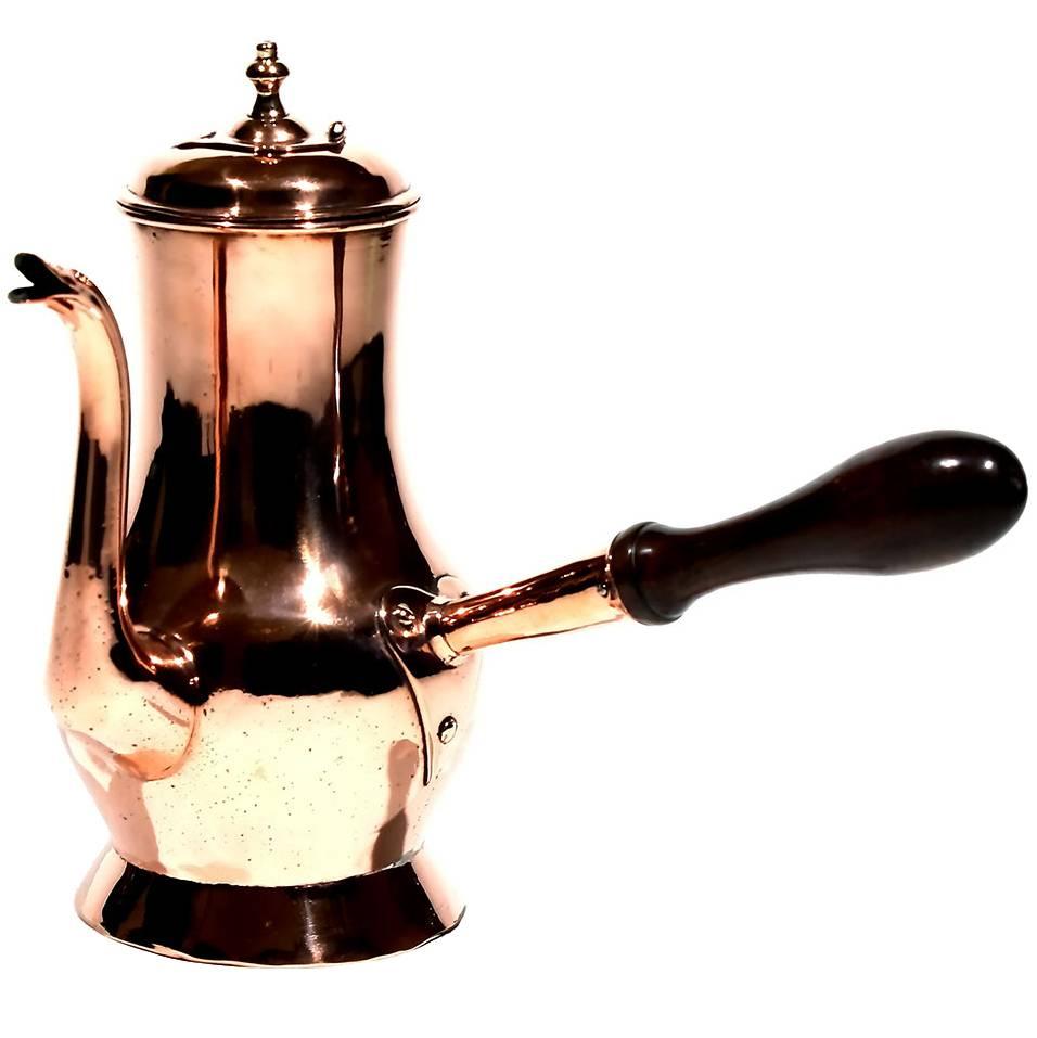 English Copper Chocolate Pot 18th Century For Sale