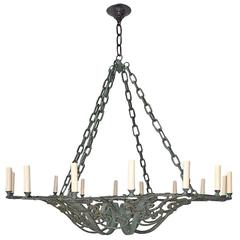 French Wrought Iron Chandelier 6