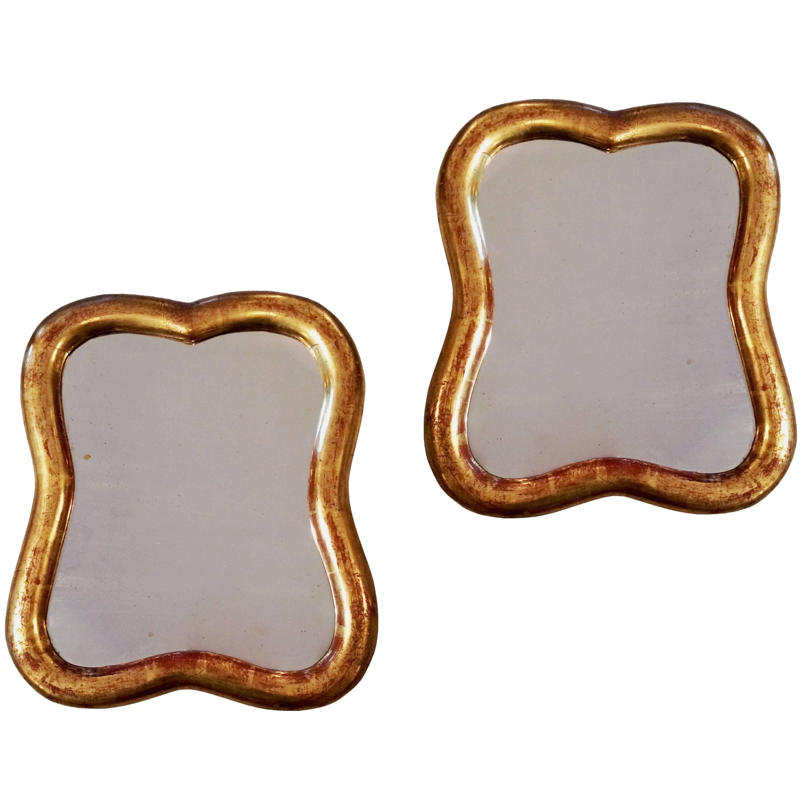 Pair of Giltwood Framed Mirrors For Sale
