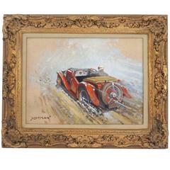 Vintage 20th Century Oil on Canvas Painting by Willem Heytman, Titled "Speed"