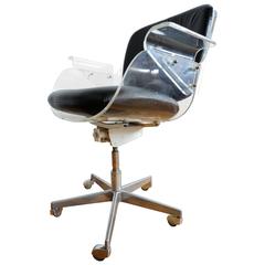 1970s Vintage Swivel Chair Tecta Model D-49 Hans Konecke Perspex Crocodile, 1954