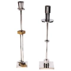 Compatible Pair of Candleholders by Ettore Sottsass for Swid Powell