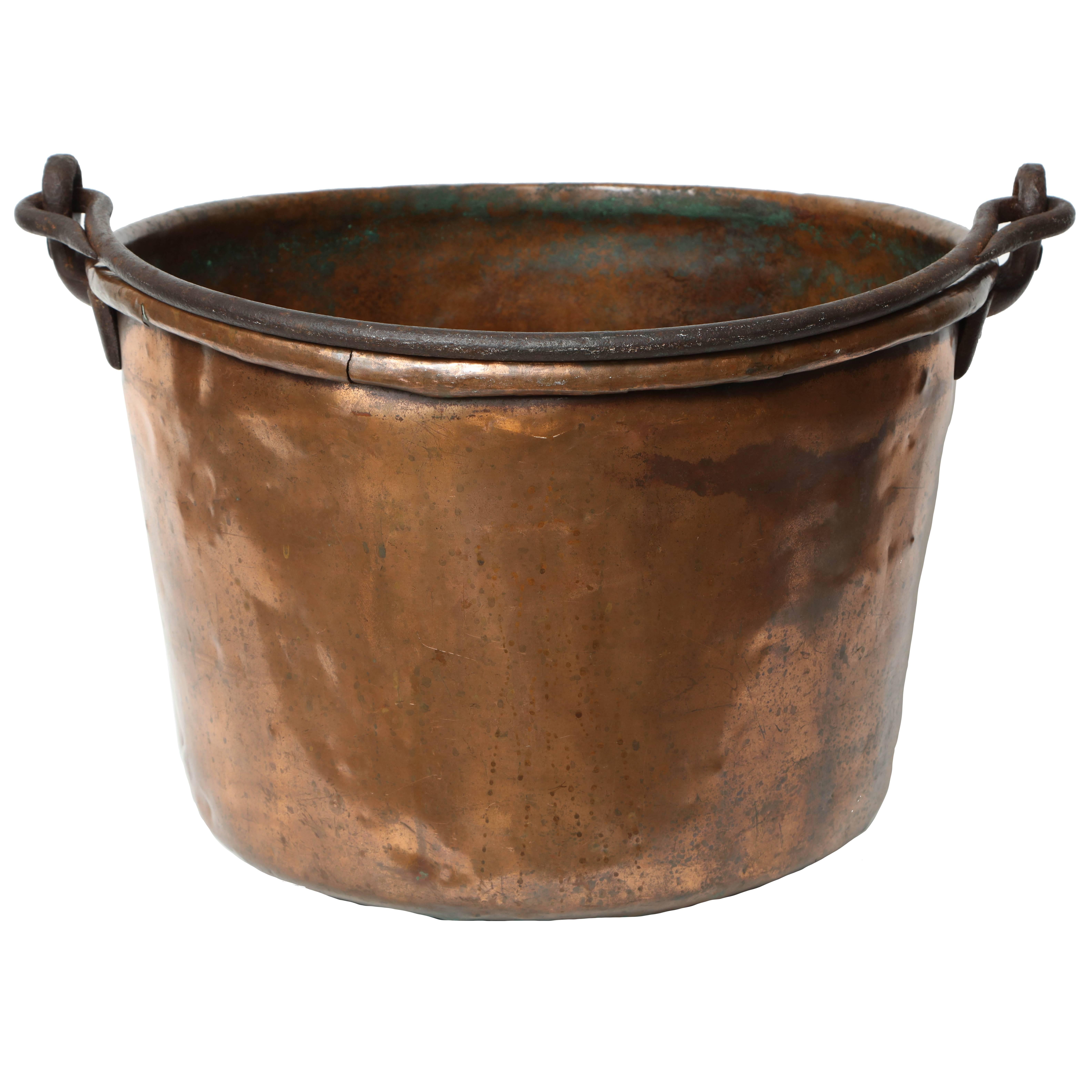 19th Century Copper Cauldron/Log Holder