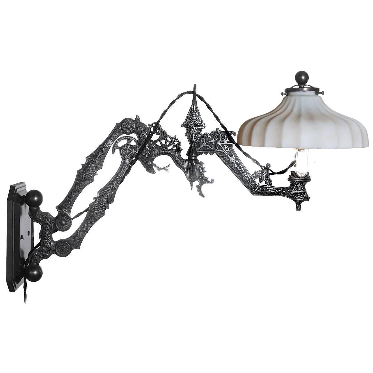Ornate Articulated Arm Wall Lamp