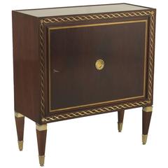 Elegant Cabinet Attributed to Paolo Buffa Mahogany Veneer Brass Vintage, 1950s