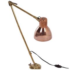 Vintage Bauhaus Wall Lamp of Copper and Brass by Kandem Leipzig, Germany, circa 1934