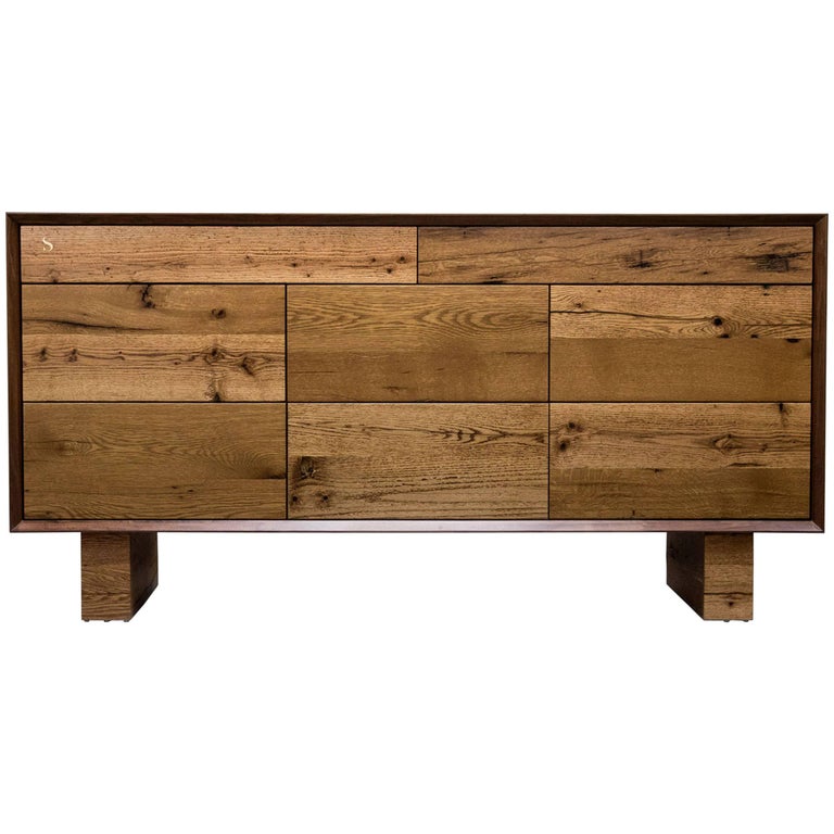 Sentient New Old Dresser Distressed Reclaimed Oak And Walnut Eight