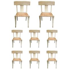 Set of Eight Klismos Chairs Attributed to Therien and Co.