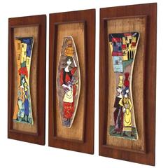 Set of Three Framed Art Tiles