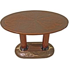Art Nouveau Table Rarity Beechwood Mahogany Massive and Veneer Vienna circa 1905 6