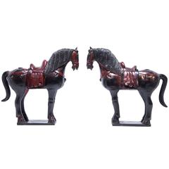 Pair of Lacquer Horses