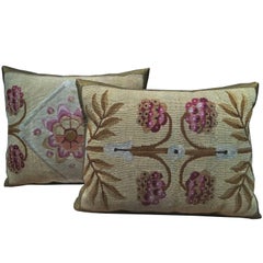 Pair of Antique French Aubusson Pillows, circa 1850