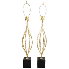 Pair of Gilt Iron Table Lamps 12