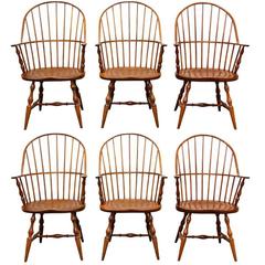 Set of Six Custom Windsor Armchairs by Stephen Von Hohen Bucks County Furniture