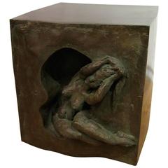Bronze Galatea Cube by Philip and Kelvin LaVerne