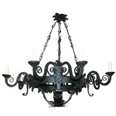 Vintage Wrought Iron Chandelier