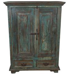 Teak Cabinet with Original Paint, Early 1900s 11