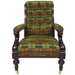 20th Century Edwardian Style Open Armchair in Mahogany