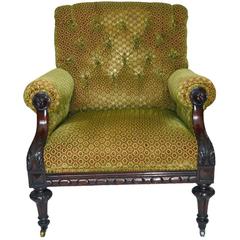 20th Century Tufted Edwardian Style Armchair in Mahogany