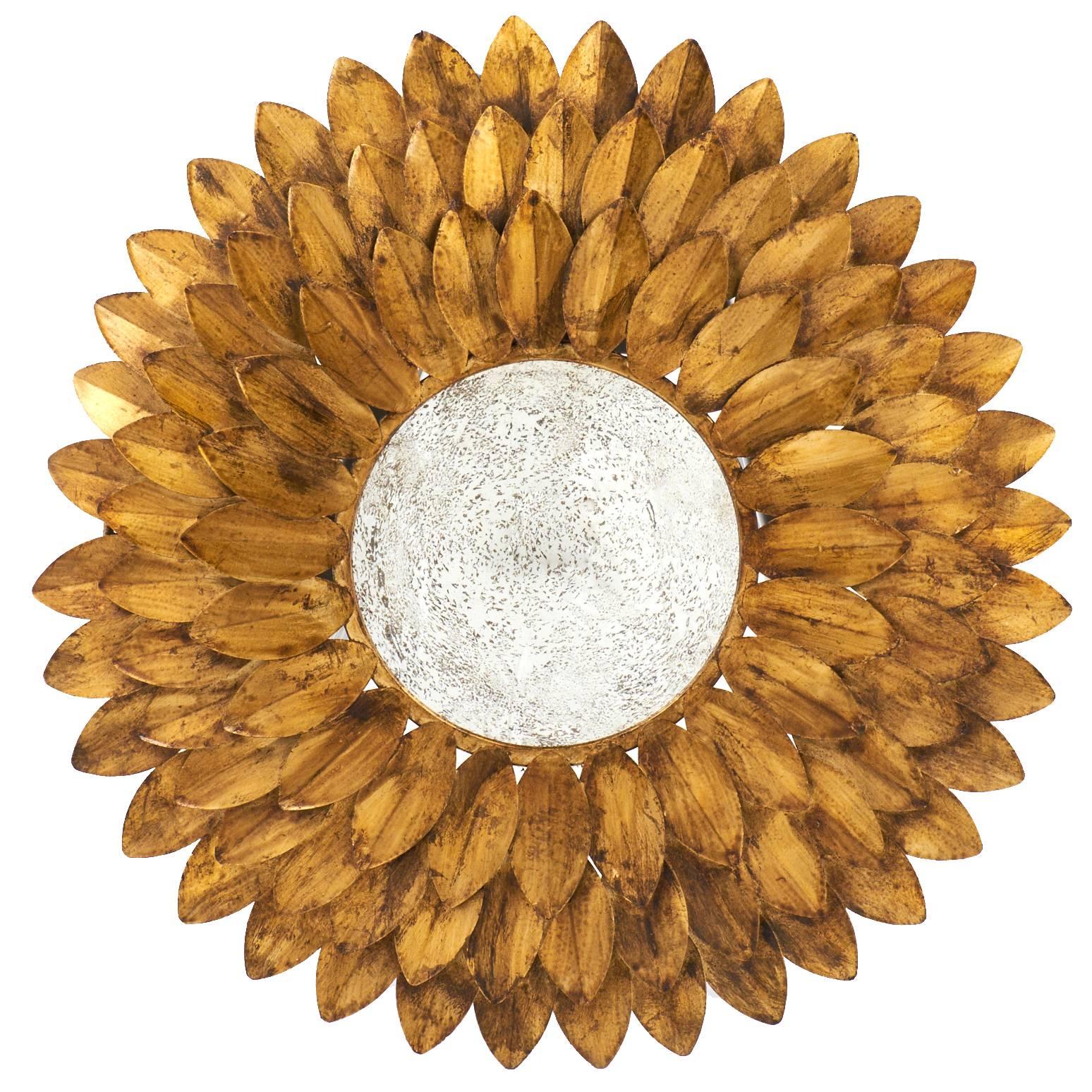 Vintage Gilt Metal Sunburst Mirror