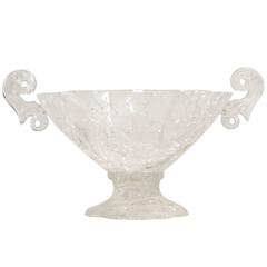 Large Solid Rock Crystal Bowl with Handles