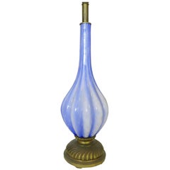Hand-Blown Murano Glass Table Lamp in Barovier Style 