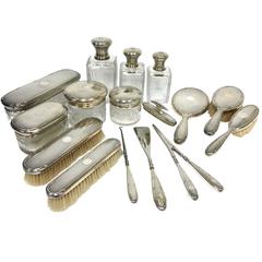 Antique Louis Coignet Silver Vanity Dresser Set