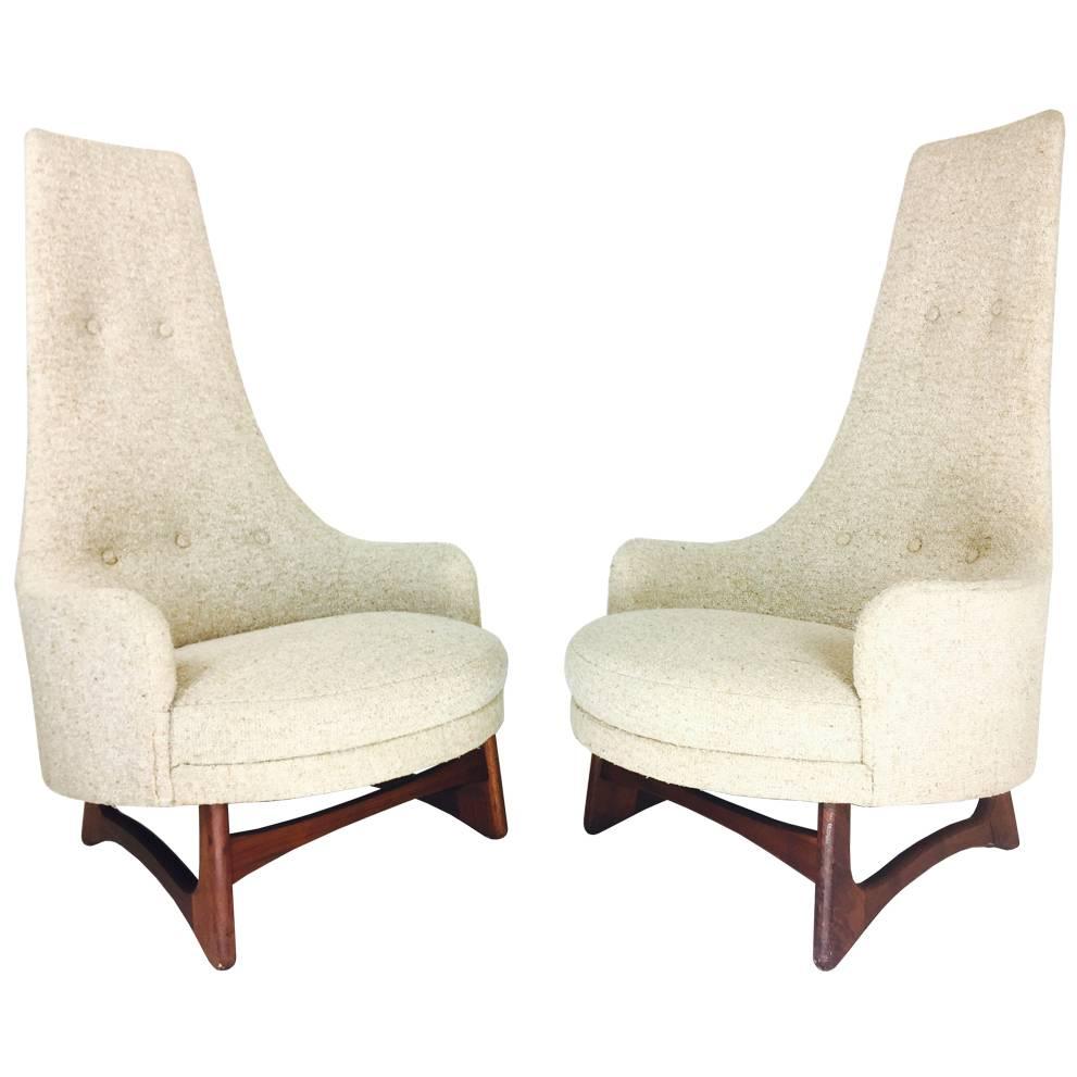 Pair of Tall Back Adrian Pearsall Armchairs for Craft Associates