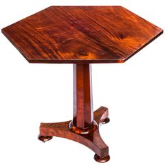 Antique 19th Century English Regency George IV Hexagonal Mahogany Centre Table