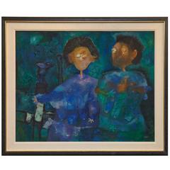 Felipe Orlando, Oil Painting, "Two Woman"