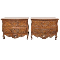 Pair of French Style Carved Commodes