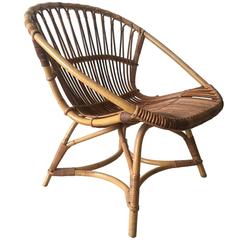 Rare Rattan Chair, Model 508, by Dirk Van Sliedregt for Gebr. Jonker Noordwolde