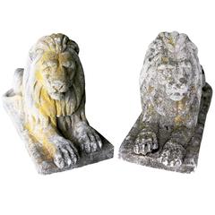 Antique Regal Stone Lions