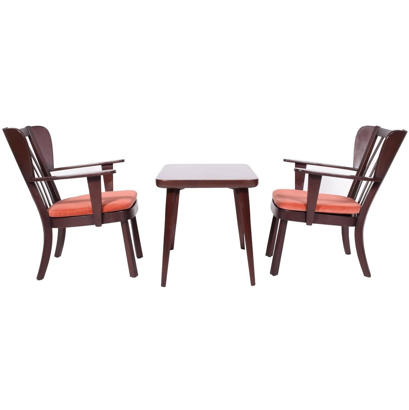 Pair of Canada Series Chairs and Table by Christian Hansen for Fritz Hansen