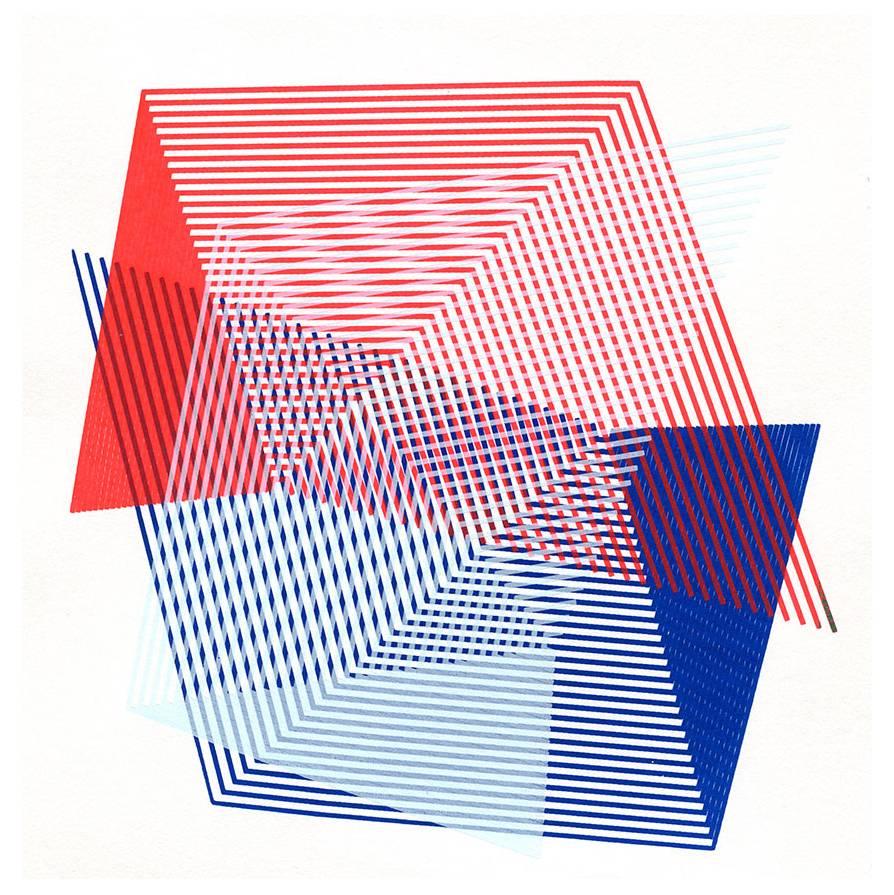 Geometric Limited Edition Hand-Pulled Silkscreen Print by Kate Banazi For Sale