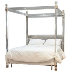 Vintage Four-Poster Lucite Queen-Bed