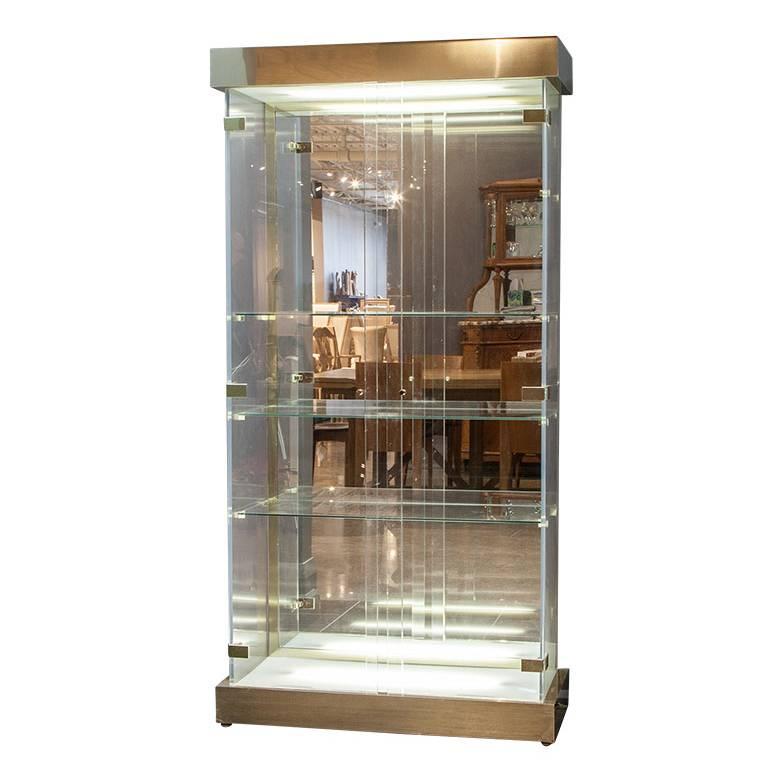Lucite and Glass Mid-Century Modern Curio Cabinet