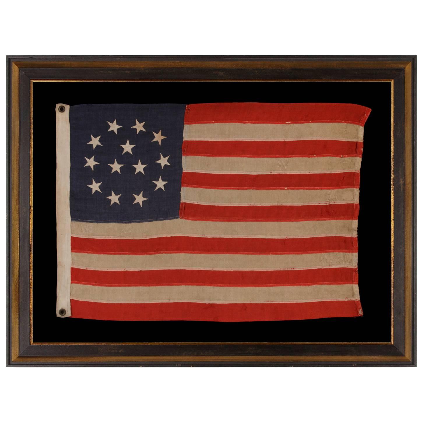 Extremely Rare 13 Star Flag with Stars in Wreath Pattern with Three Center Star
