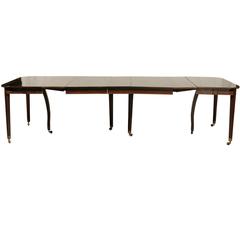 19th Century George III Inlaid Mahogany Extensions Dining Table