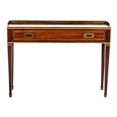 French Antique Mahogany and Bronze Console