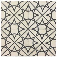 Stella Star Black and White Cement Tiles Haskell 1