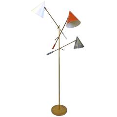 Mid-Century Three-Light Floor Lamp by Lightolier