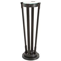 Art Deco Column in Antique Bronze Finish with Glass Top