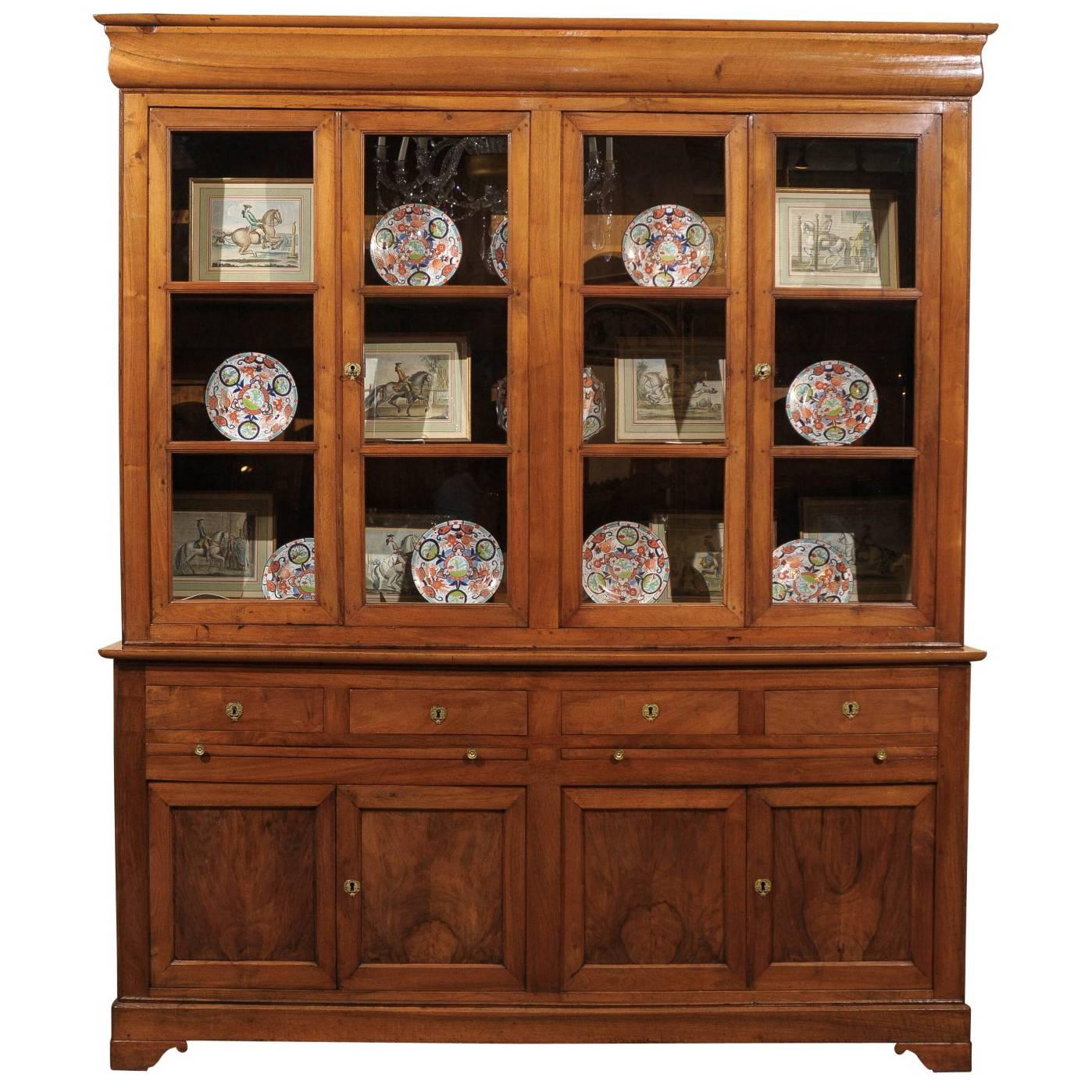 19th Century French Louis Phillippe Walnut Bookcase