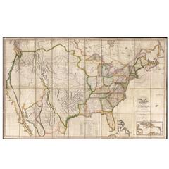 Antique Map of the United States with the Contiguous British and Spanish Possessions